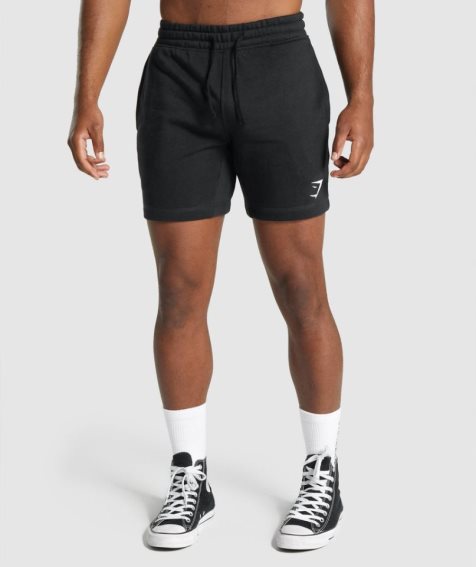 Men's Gymshark Crest Shorts Black | CA 3A8751